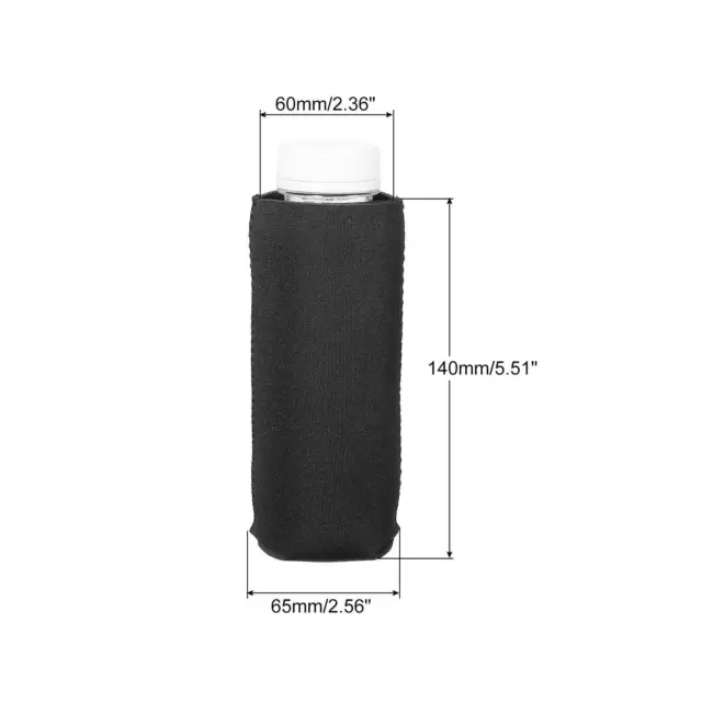 Fundas para Botellas Neopreno Cubiertas para 12oz Latas Botellas, Negro 8pzs 2