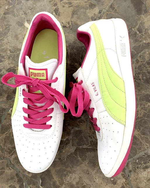 PUMA GV G VILAS White Pink Green Running Athletic 354252 07 Shoes Womens Size 11