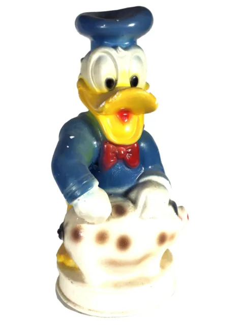 Donald Duck w/ Piggy Bank Figurine 9" Tall Chalkware Bank (Circa 1950's)