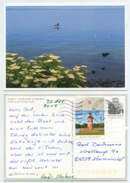 61256 - fishing - fishermen in Geltingen Bay - postcard, run