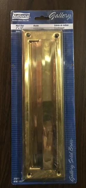 National Hardware N197-905 V1911 Mail Slot in Solid Brass 2" X 11"