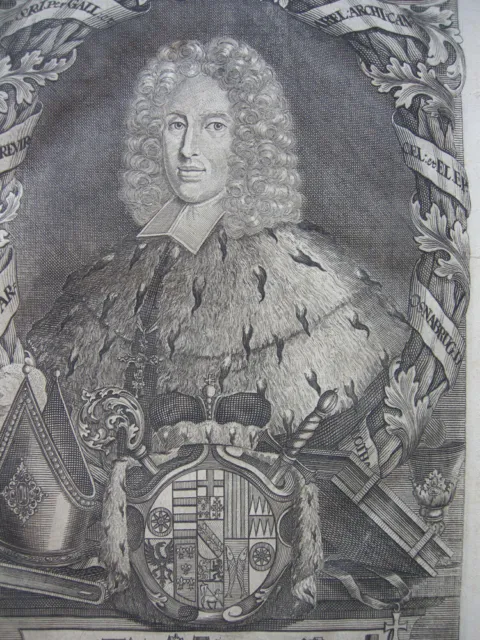 Karl v Lothringen (1680-1715) Kurfürst Trier Orig Kupferstich Montalegre 1711 2