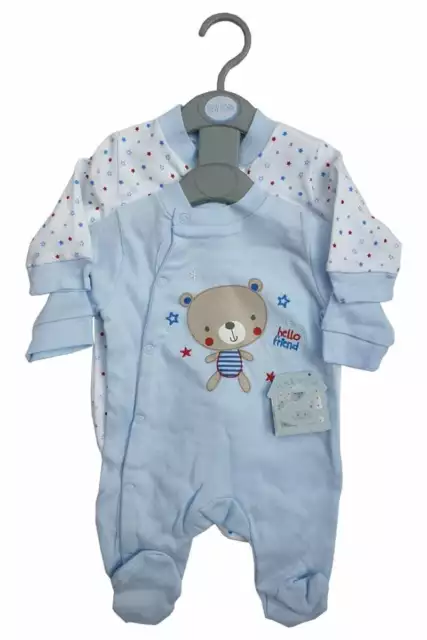 Baby Boys Girls Boutique Branded Babygrows Sleepsuits - 2 Pack