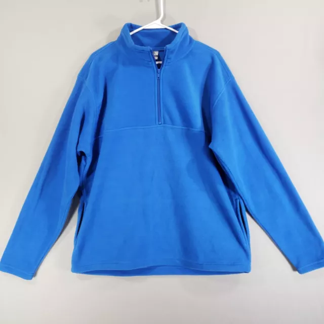 Colorado Clothing Jacket Mens L Blue Fleece Pullover 1/4 Zip Pockets