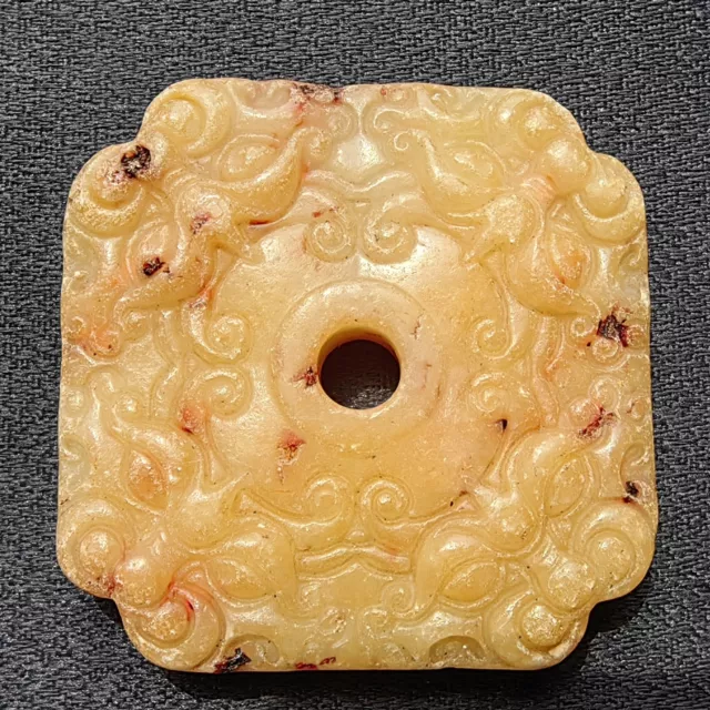 Delicate Chinese Old Jade Hand carved Ancient HONGSHAN CULTURE Pendant DD41