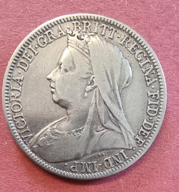 1899 Victoria silver two shillings florin coin : 11.1g