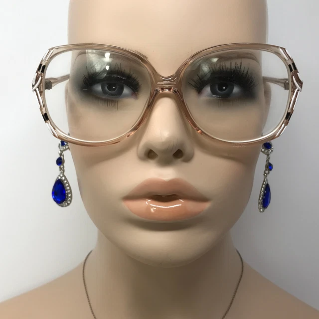 Vintage Specsavers 7526 Eyeglasses Clear Peach Butterfly Glasses Frame Only