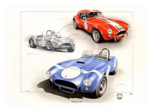 Ac Shelby Cobra Le Mans 63 & Targa Florio 64 New Painting Print Art Chris Dugan
