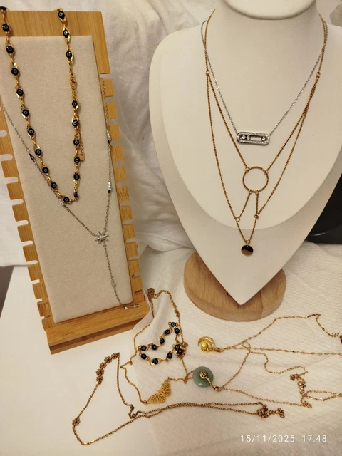 Lot De Bijoux Femme élégants En Acier Inoxydable Plaqué Or - Neuf En Boîte