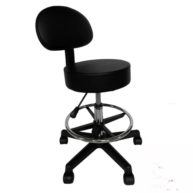 Salon Chair Bar Swivel Stool Office Roller Wheels Portable Leather With Back Foo