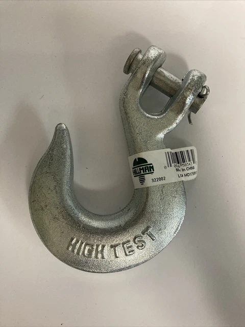 Hillman 5/16" Chain size 3900 lbs. Clevis slip hook - forged steel zinc plated