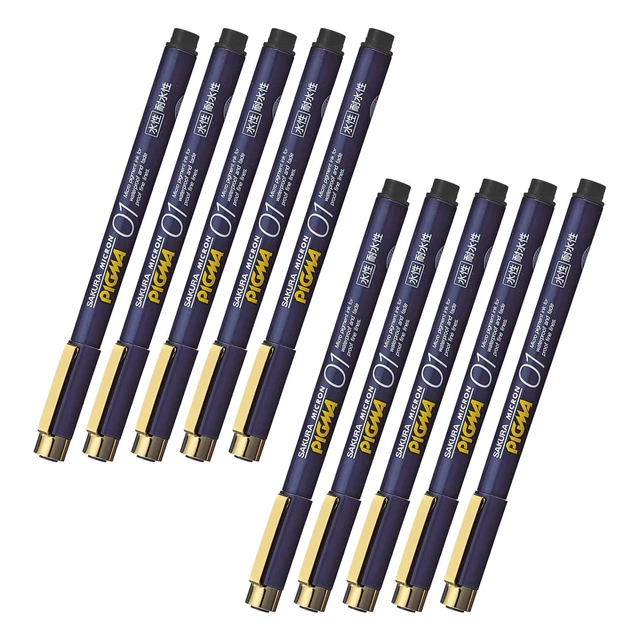 Sakura Crepas Water-based Pen Pigma 0.1mm Black 10Book ESDK01 49-10P 905