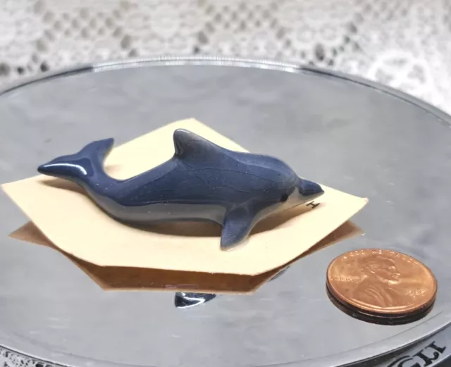 Hagen Renaker Small Blue Dolphin VTG Miniature On Original Tag