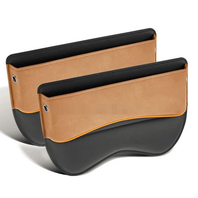 2Pcs Car Seat Seam Storage Box Phone Card Coin Organizer Interior Accessories
