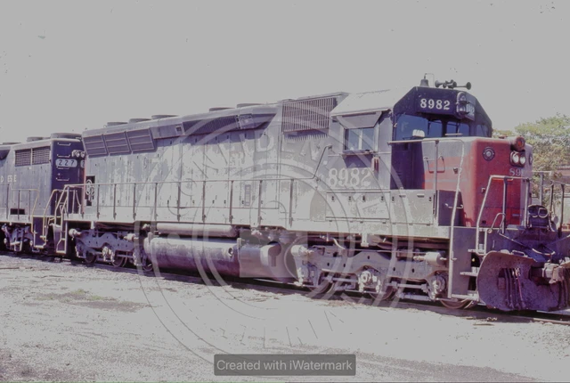 Original Kodachrome Southern Pacific Rr Sd45 # 8982 Denison, Tx 1978