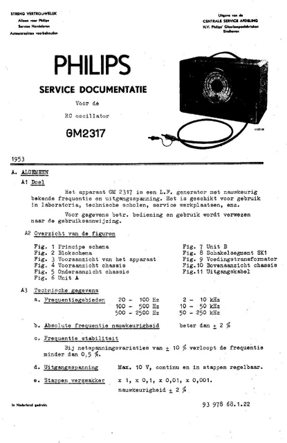 Manuel D'instructions Philips PM5638 - Manuel De Service Original - Bon état