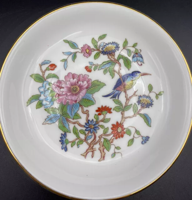 Pembroke Aynsley Fine English Bone China Floral W/Gold Trim Trinket Dish 4.5”