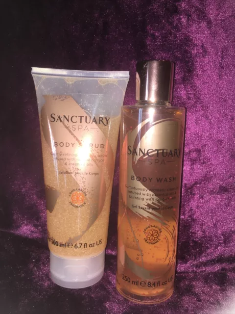 Sanctuary Spa Body Wash 250ml & Body Scrub 200ml New