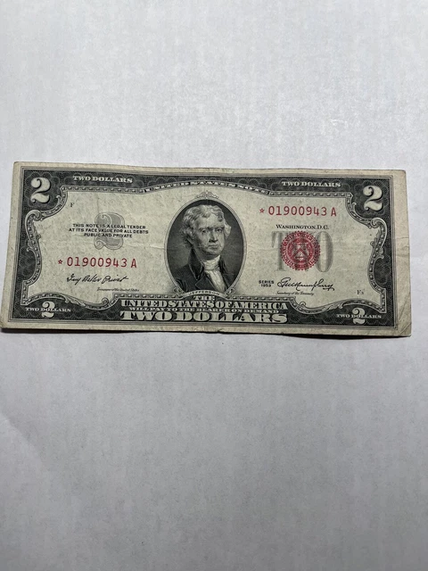 1953 Red Seal $2 Dollar STAR Note