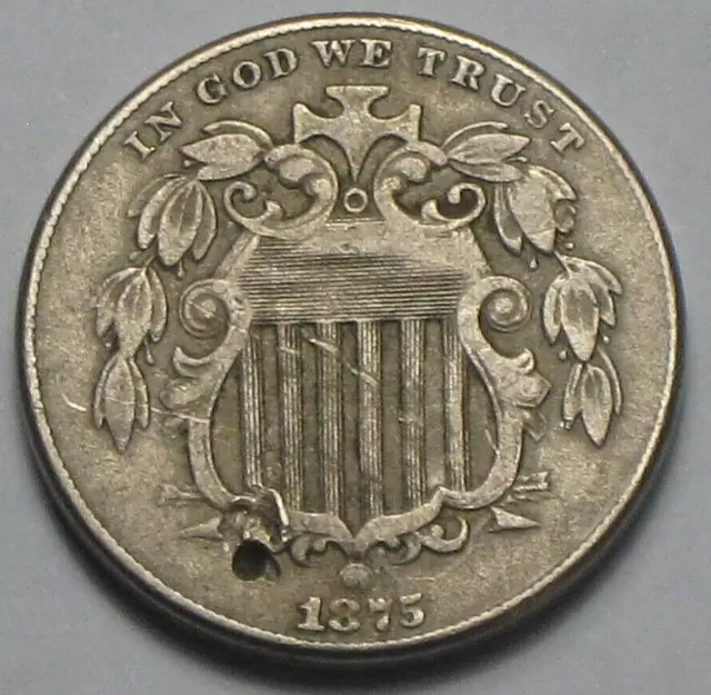 1875 Shield Nickel Damage Details