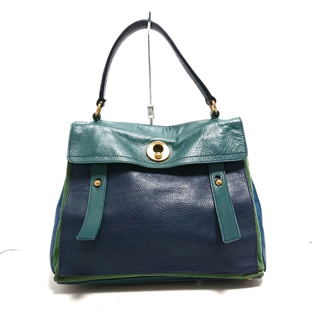 Auth YvesSaintLaurent rivegauche (YSL) Muse Two 197149 Dark Navy Dark Green Blue Auth YvesSaintLaurent rivegauche (YSL) Muse Two 197149 Dark Navy Dark Green Blue