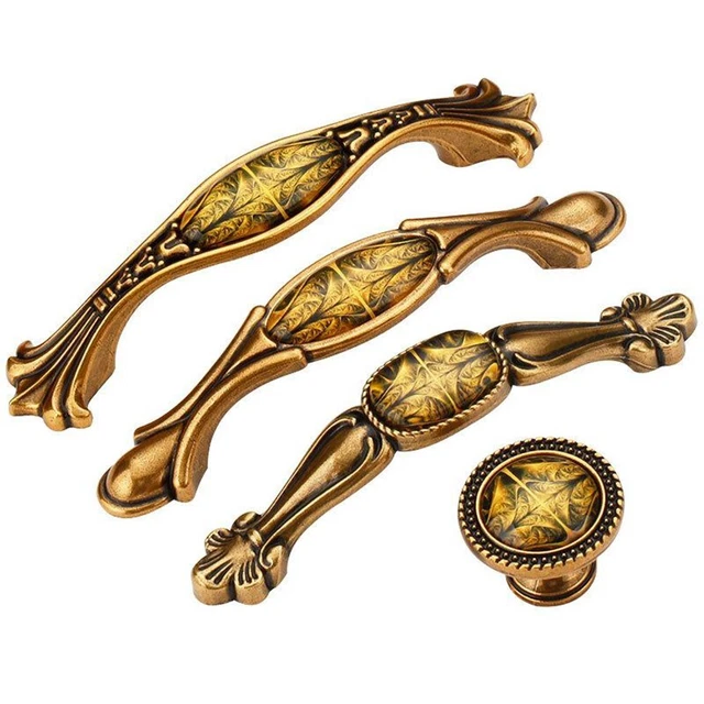 1 pieza Antigüedad Bronce Amarillo Manijas Hardware Armario Muebles