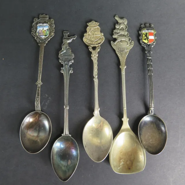 Five Vintage Germany Collectors Spoons