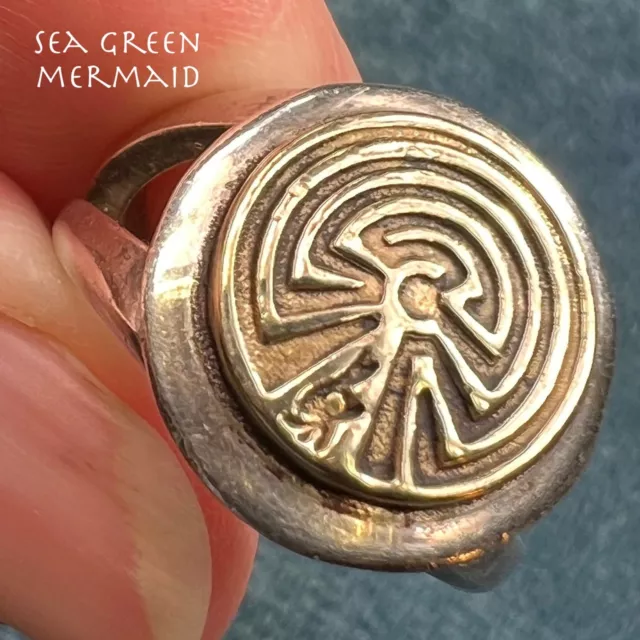 Native American Hopi Made Man in the Maze Ring