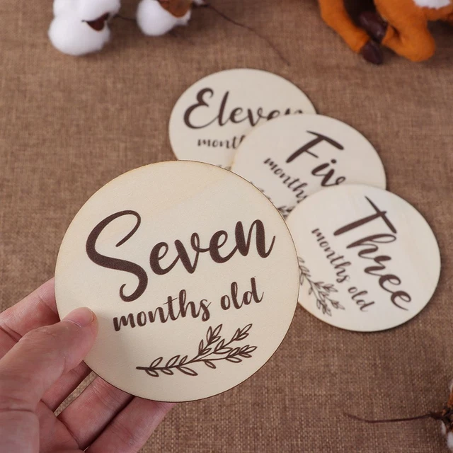 Milestones Wooden Baby Milestone Cards Monthly Birth Record Cards Newborn Gift