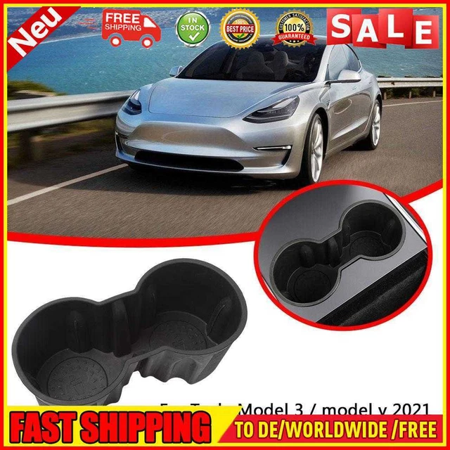 TPE Console Cup Holder Insert for Tesla Model 3 Y 2021 Car Interior Accessories
