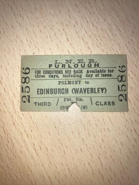 LNER.   Railway Ticket.   (.  Polmont. To. Edinburgh. Waverley.    )