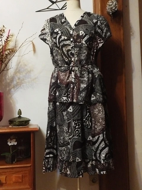 Robe Longue Noire Cintrée FRED SABATIER Taille 46 - Bas Fendu, Doublée - Parfait état