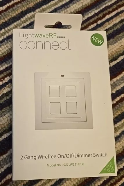 Lightwave RF  JSJS - 2 Gang Smart Dimmer Switch | Light Switch | Slave LW221/206