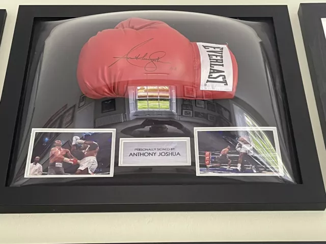 Anythony Joshua Hand Signed AJ Boxing Glove in Deluxe Classic Dome Frame