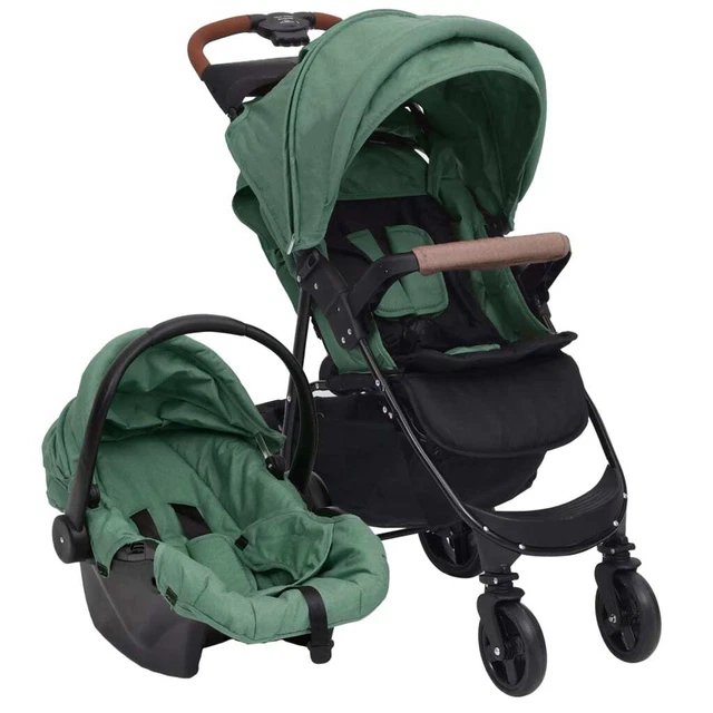Poussette pour bébé 3-en-1 Vert Acier