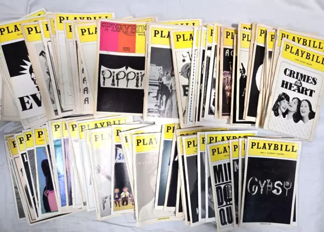 Lot of 90 Playbills Broadway Theatre NYC 1970's - Present