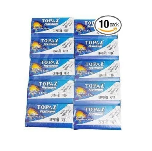 Topaz Platinum Doble Filo Hoja de Afeitar Inoxidable Acero Cuchillas Pack 100