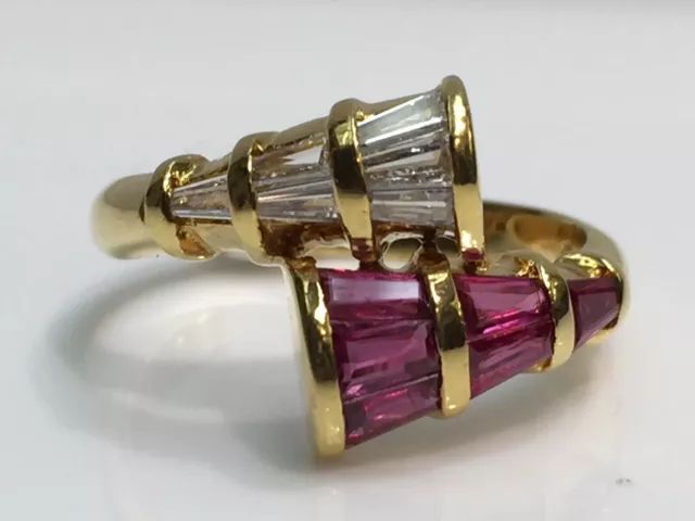 Victorian Royal Style Antique Ring 14K Yellow Gold Plated 2.5 Ct Simulated Ruby