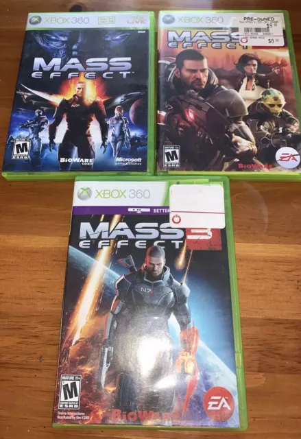 Lot de packs collection de jeux Mass Effect Trilogy 1 2 3 XBOX 360 testé