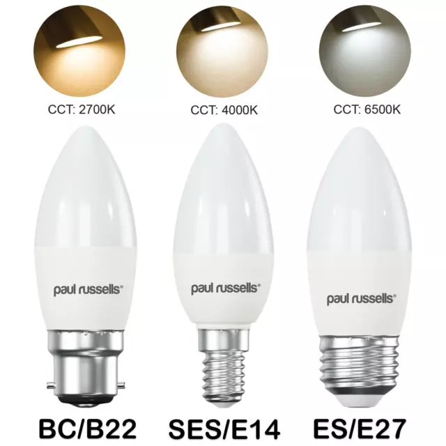 E14/B22/E27 3W 4W 5W 6W 7W LED SMD Candle Bulbs SES/BC/ES Lamps Warm/Day Light