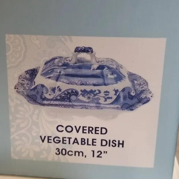 Spode Blue Italian Covered Vegetable Dish - NEW