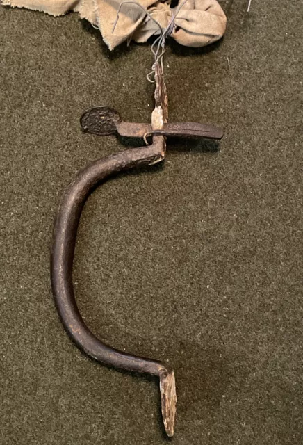 antique Door Pull latch Handle Primitive hand forged Farmhouse Barn w/screws