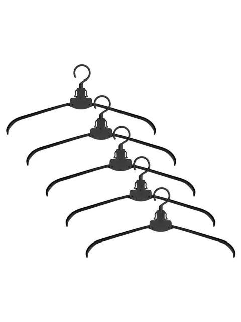 Clothes Folding Hangers 5 pcs Travel Collapsible Portable Black Drying Rack