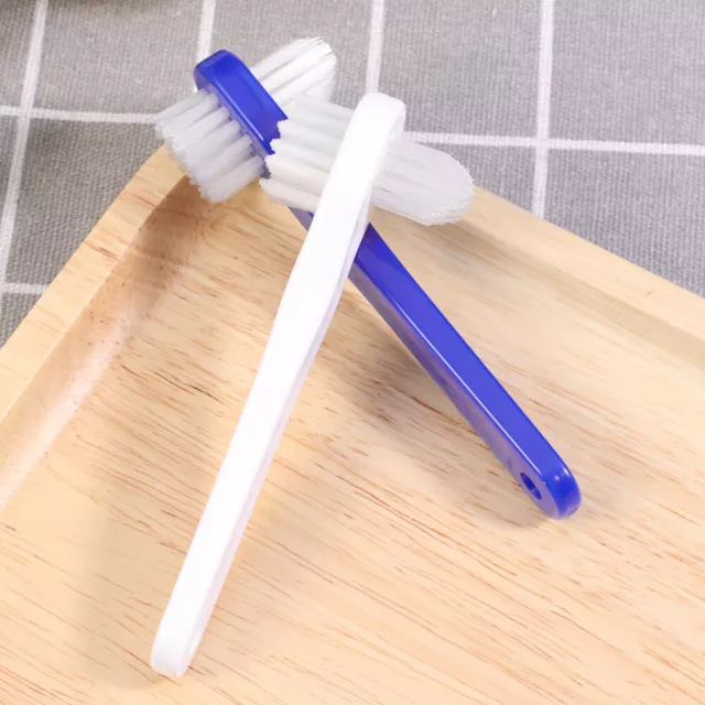 4 piezas cepillo de dientes de doble cabezal limpiador de prótesis dental soporte de olla