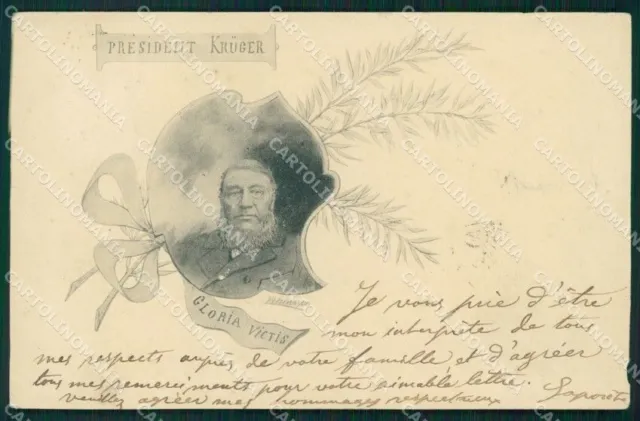 Anglo Boer War South Africa Paul Kruger Espinasse ABRASA ABRADED postcard QT5272