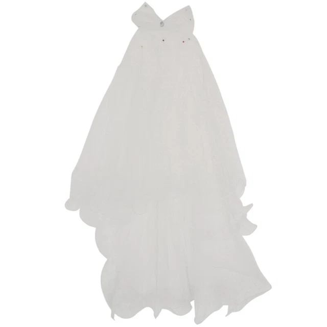 Women Wedding  Dress White Bowk Layers Tulle Ribbon  Bridal Veils M3S9