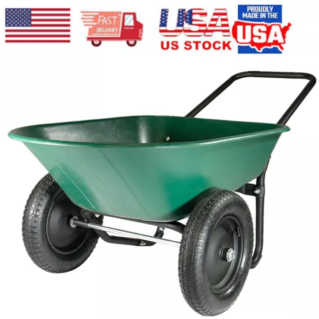 Garden Star Dual Wheel, Poly Tray Yard Rover Wheelbarrow