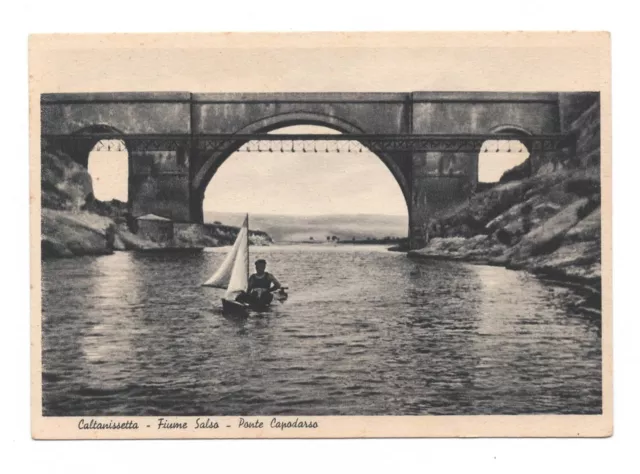 Italia Sicilia- Caltanissetta Fiume Salso Ponte Cartolina Non Viaggiata Anni '30