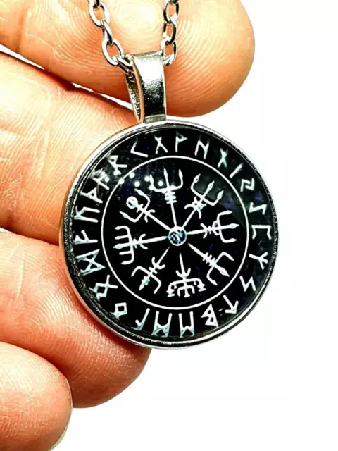 Vegvisir Viking Brújula Collar Colgante Way Finder Nordic Stave Runic Norse