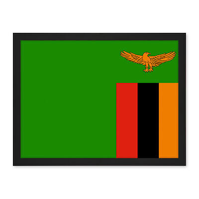 Póster de país con bandera nacional de Zambia banderas mundiales estampado artístico 18X24
